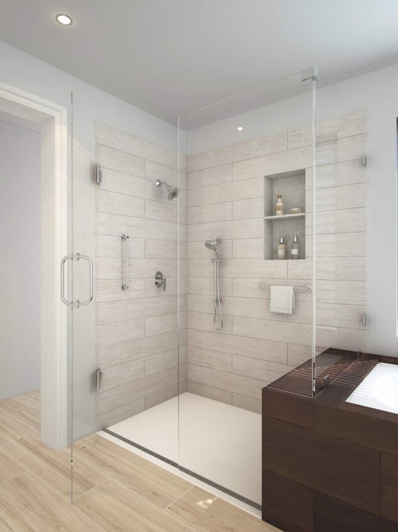 Open format bathroom- Encompass Shower Bases